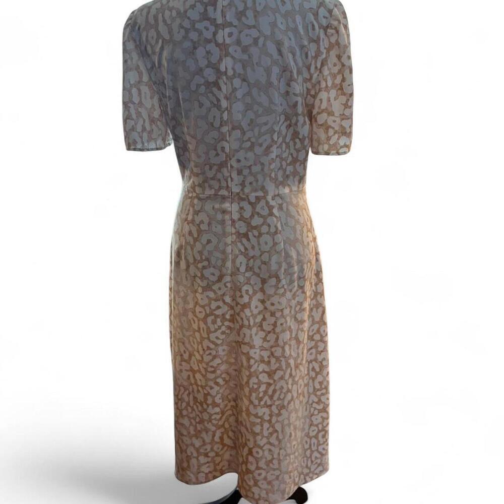 Cream and tan leopard print midi dress Size 4 - Picture 5 of 7